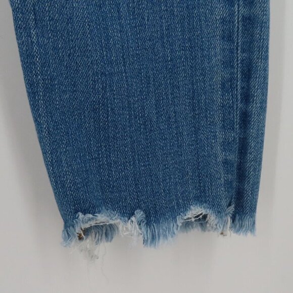 Madewell Womens 27 9in High Rise Light Wash Blue Denim Jeans Distressed Raw Hem - Picture 6 of 15